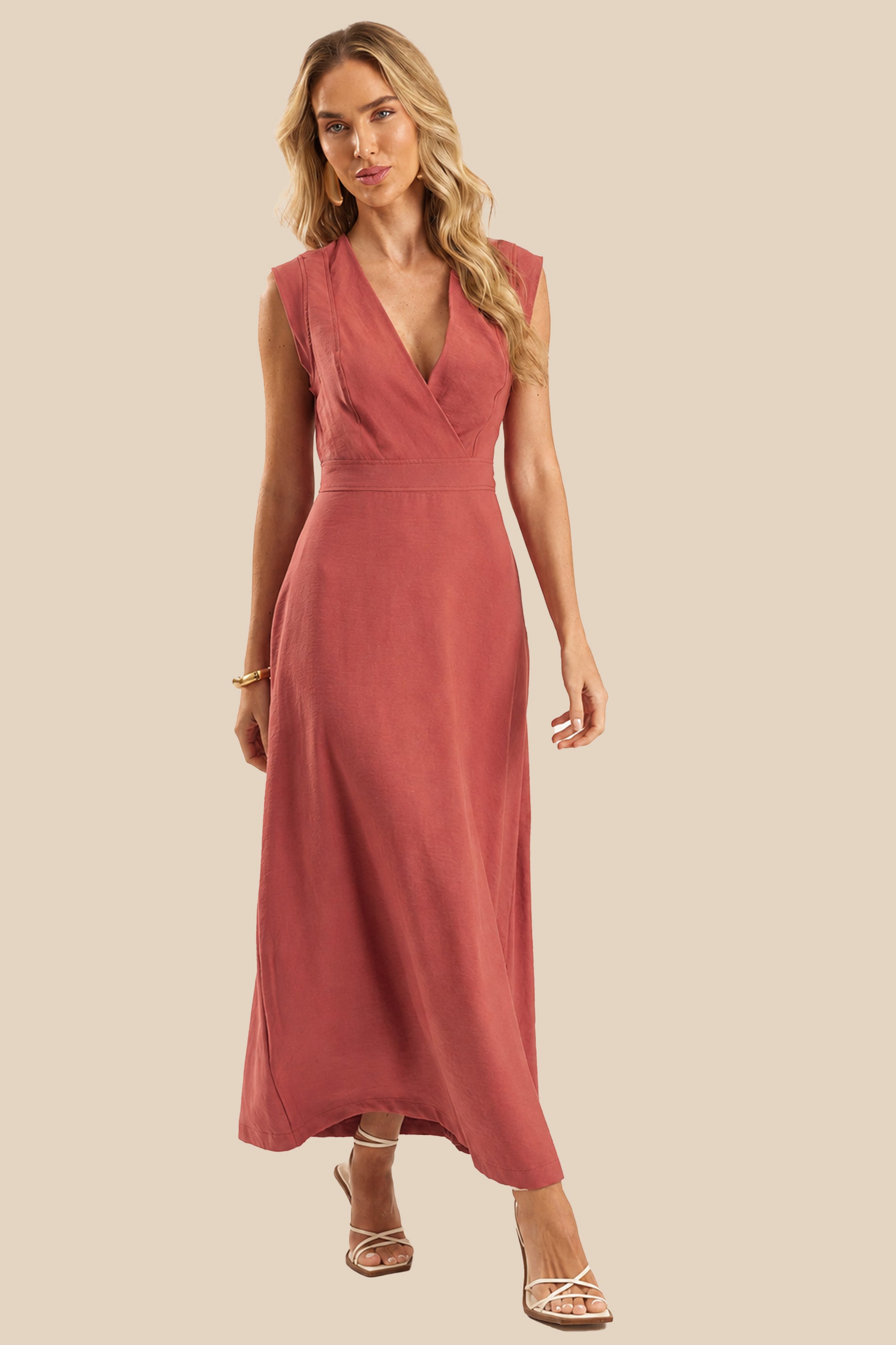 Vestido Longo Transpassado Viscolinho Miragem - Doce Trama