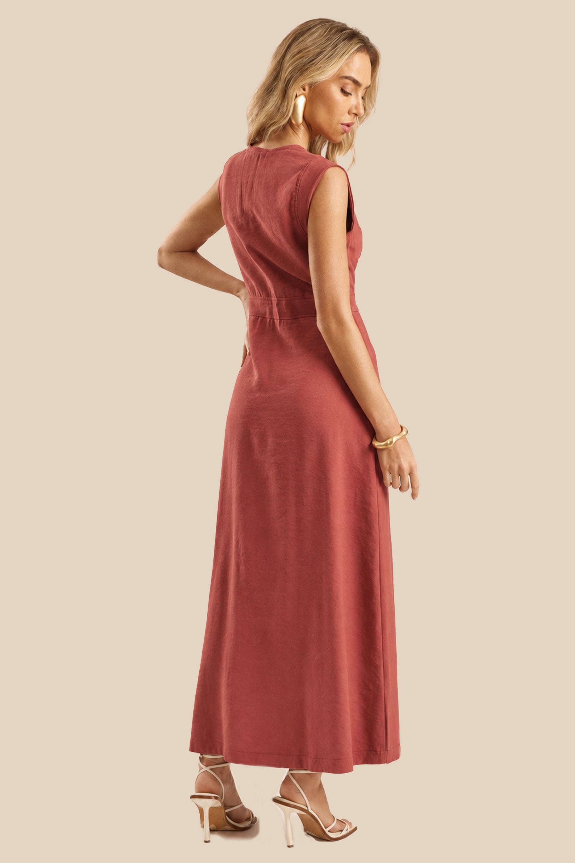 Vestido Longo Transpassado Viscolinho Miragem - Doce Trama