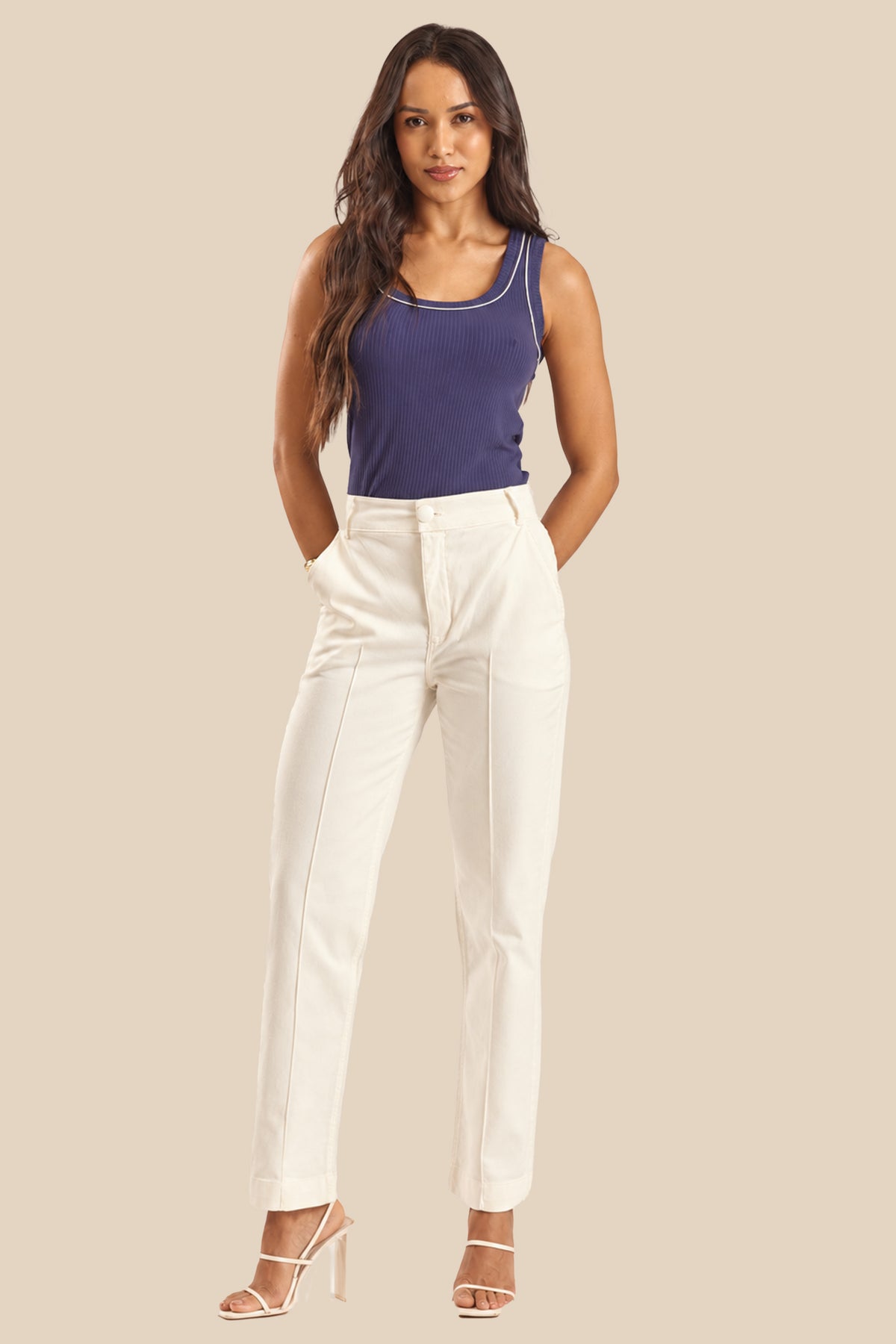 Blusa Feminina Regata Canelada Miragem - Doce Trama