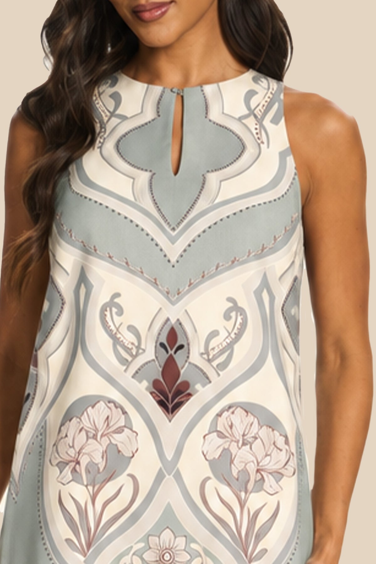Vestido Curto Evasê Estampa Localizada Miragem - Doce Trama