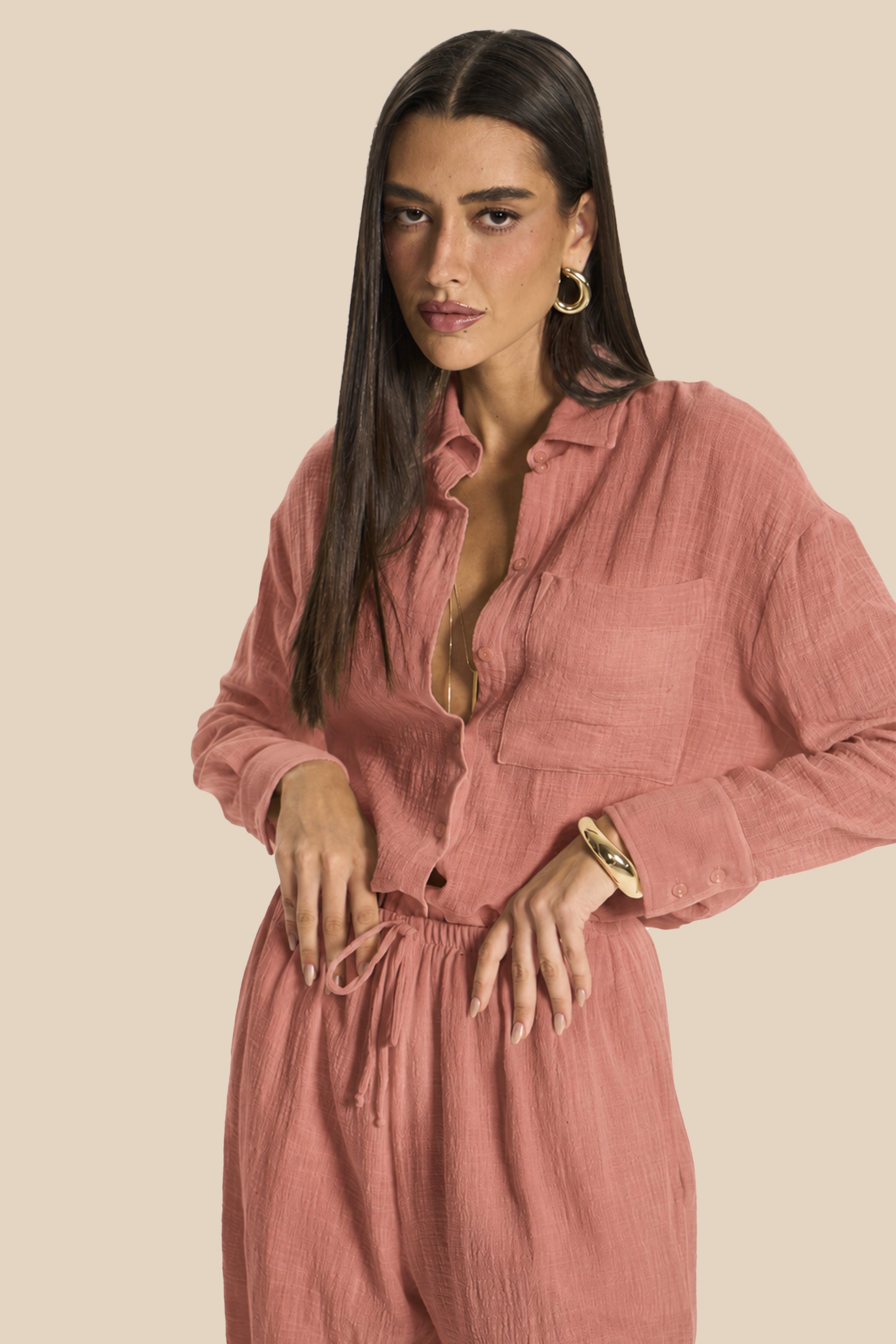 Calça Aladim Ampla em Algodão Forrada Miragem - Doce Trama