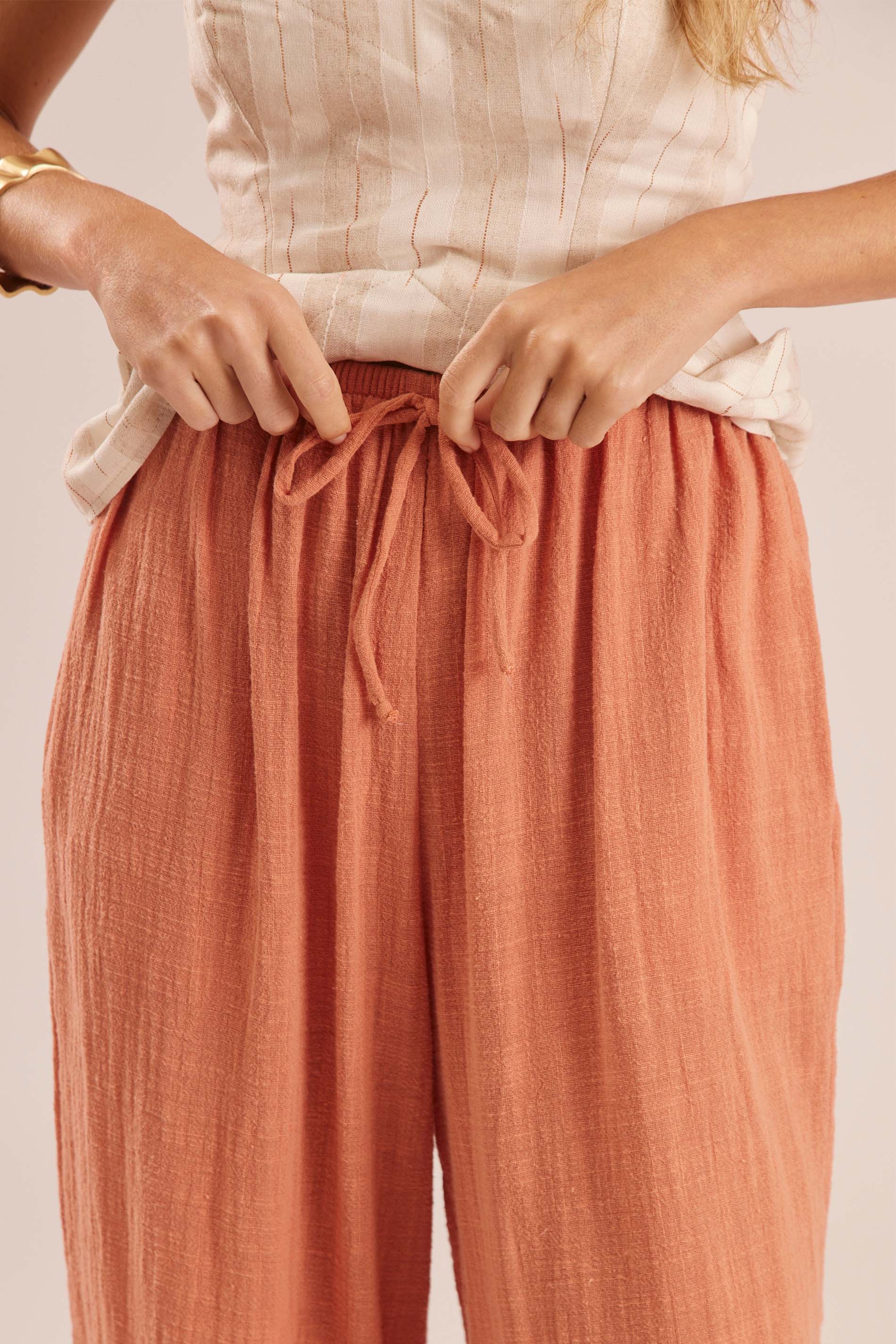 Calça Aladim Ampla em Algodão Forrada Miragem - Doce Trama