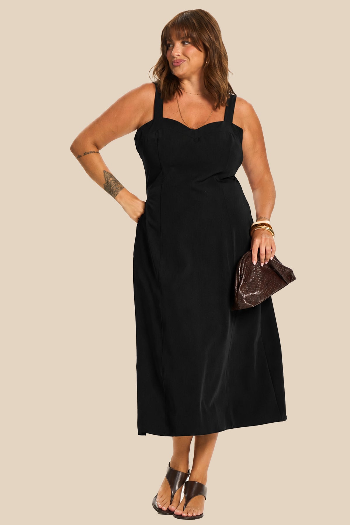 Vestido Midi de Alça em Alfaiataria Miragem - Doce Trama