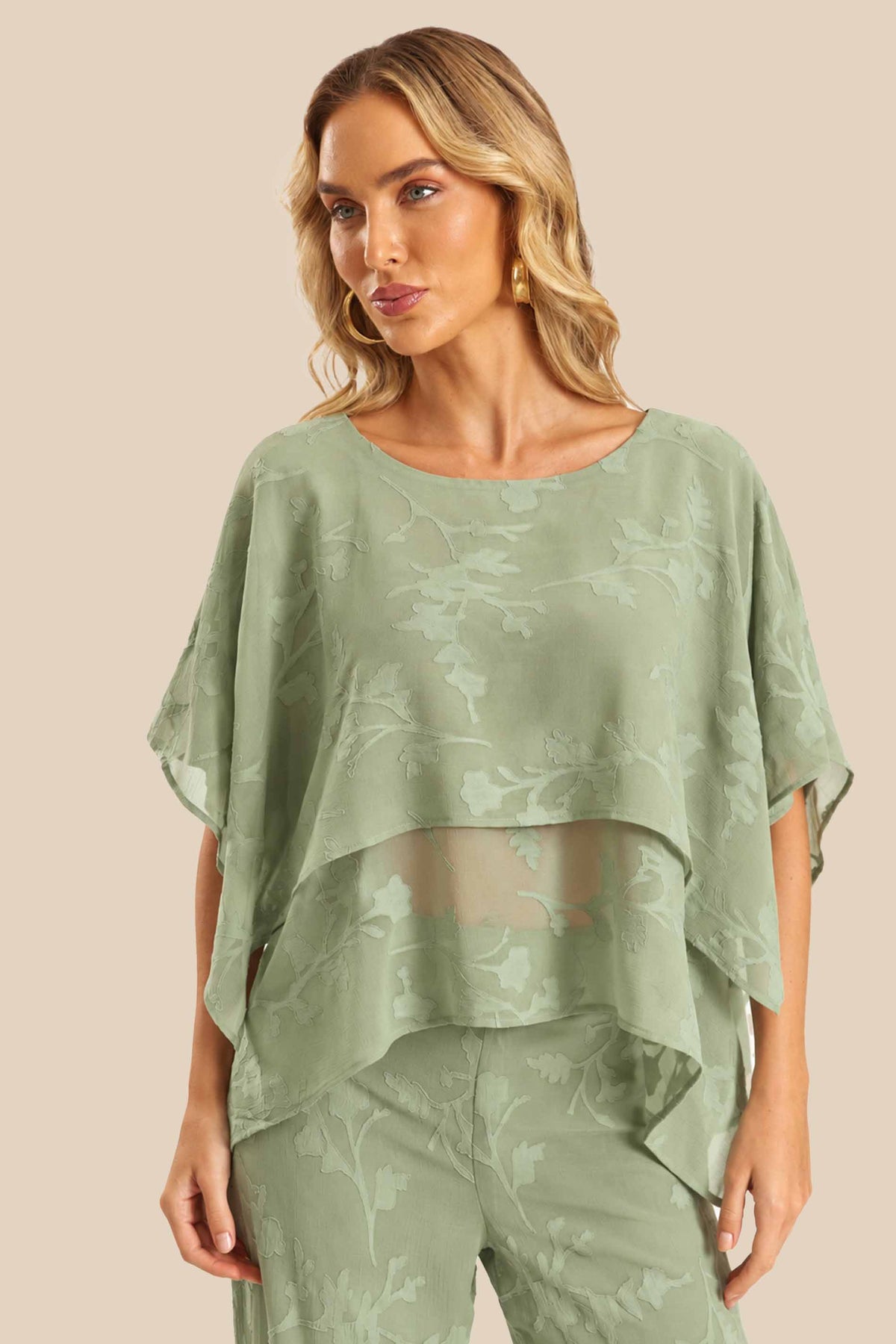 Calça Pantalona Chiffon Floral Miragem - Doce Trama