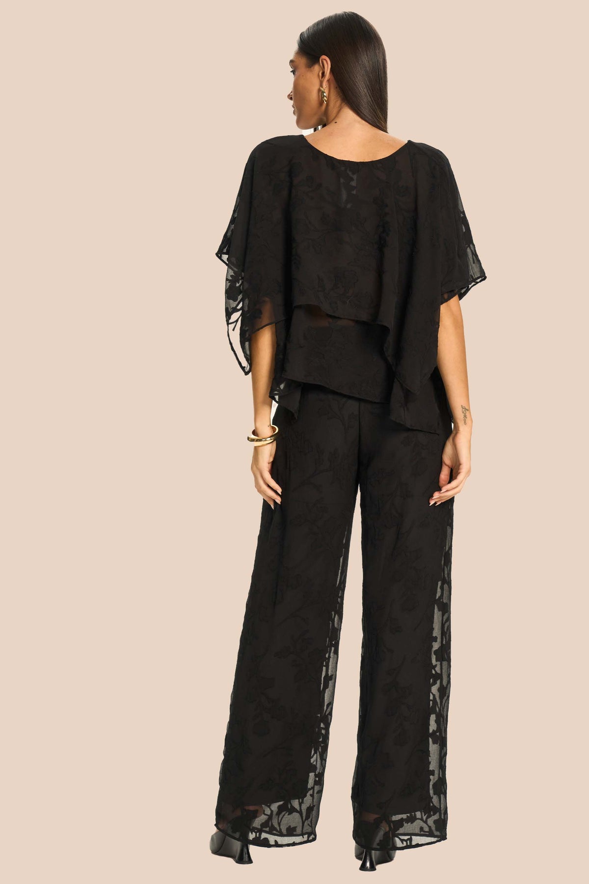 Calça Pantalona Chiffon Floral Miragem - Doce Trama