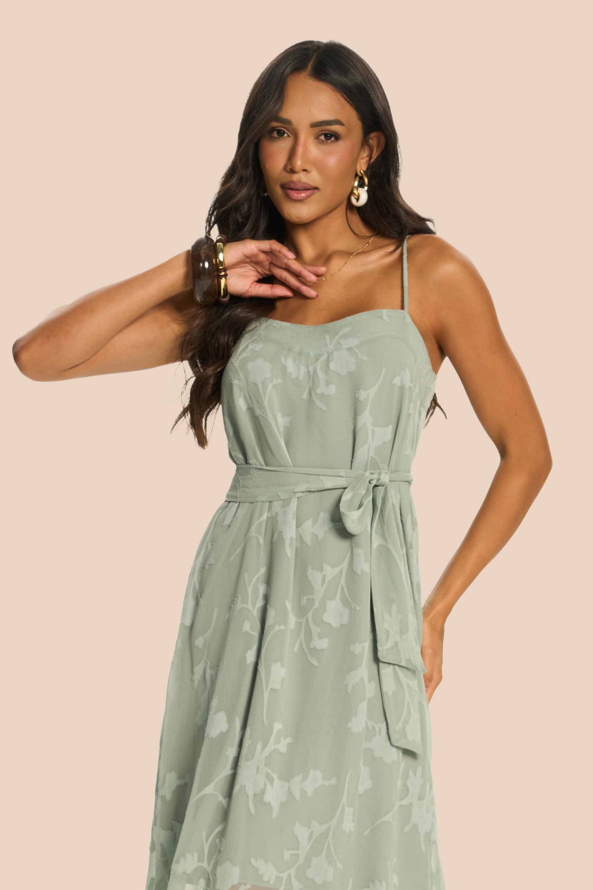 Vestido Longo Evasê Chiffon de Alça Miragem - Doce Trama