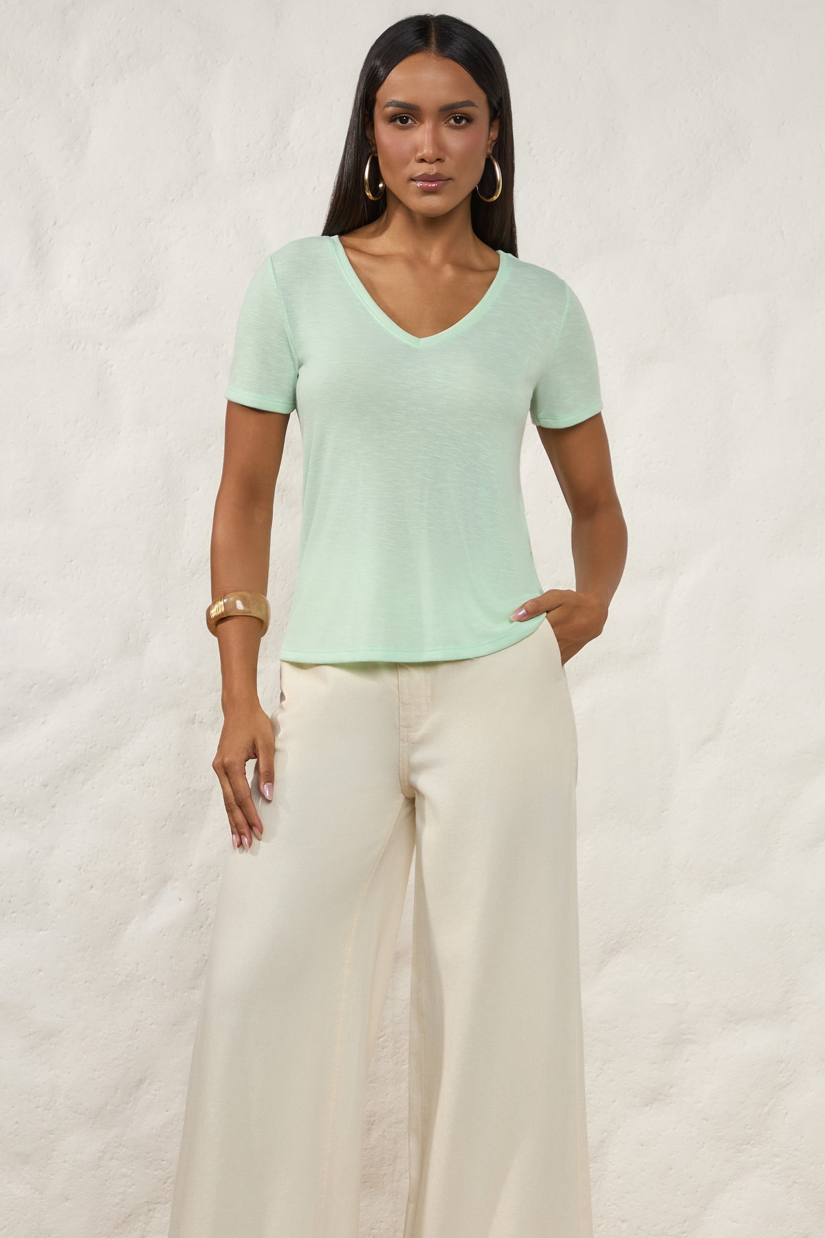 Calça Palazzo Jeans Reto Natural Resort - Doce Trama