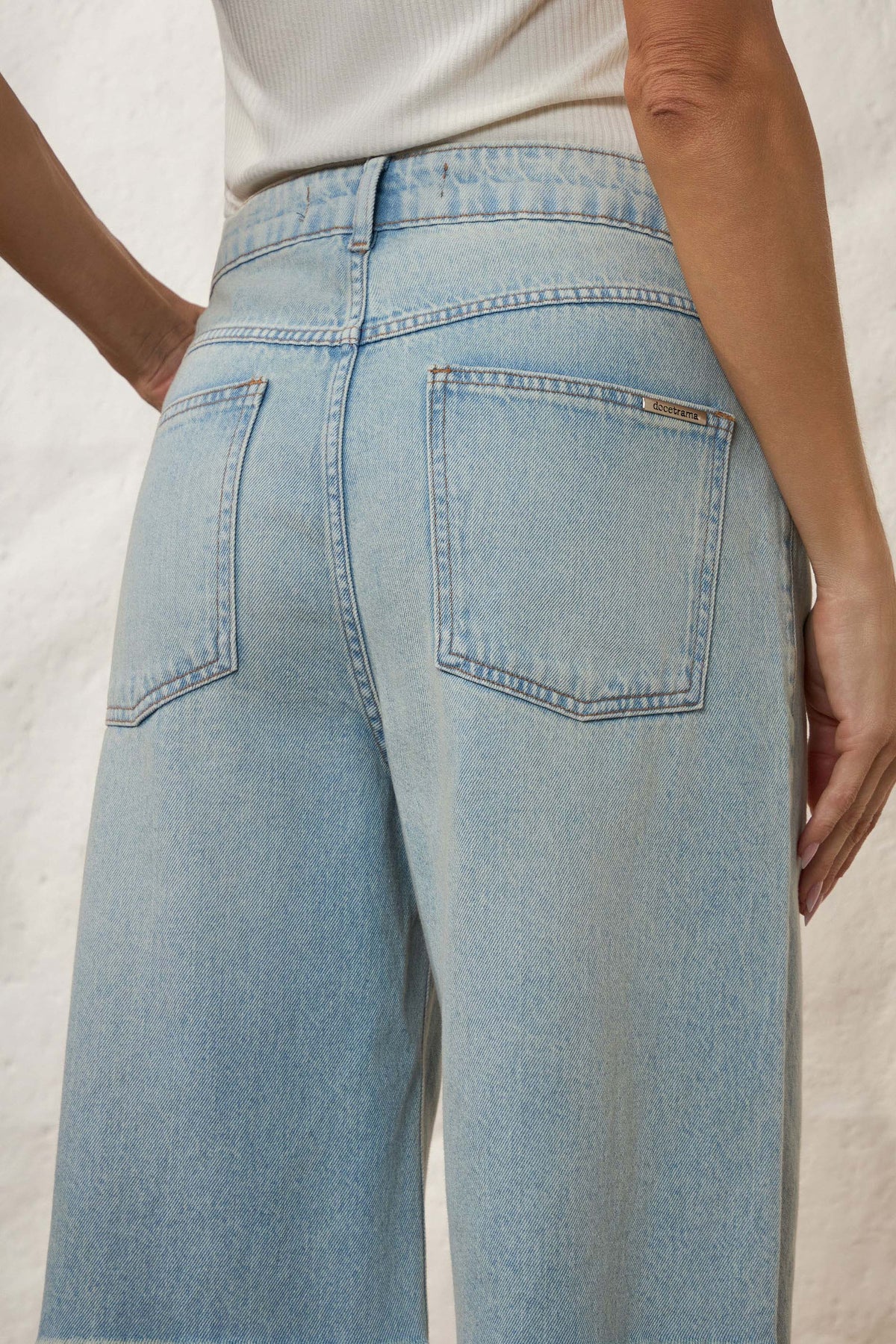 Bermuda Jorts Boyfriend Jeans Desfiado Resort - Doce Trama