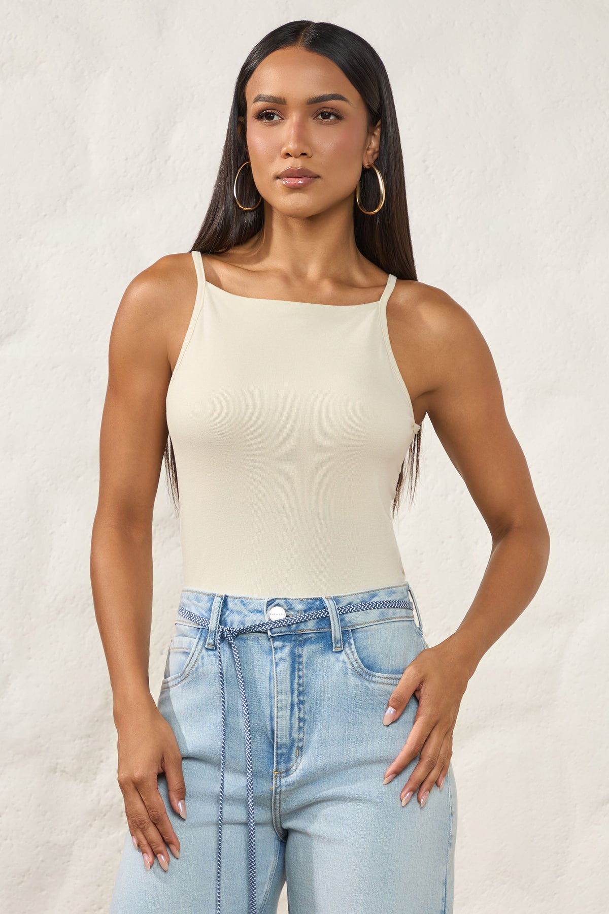 Blusa Regata Reta em Ribana Canelada Resort - Doce Trama