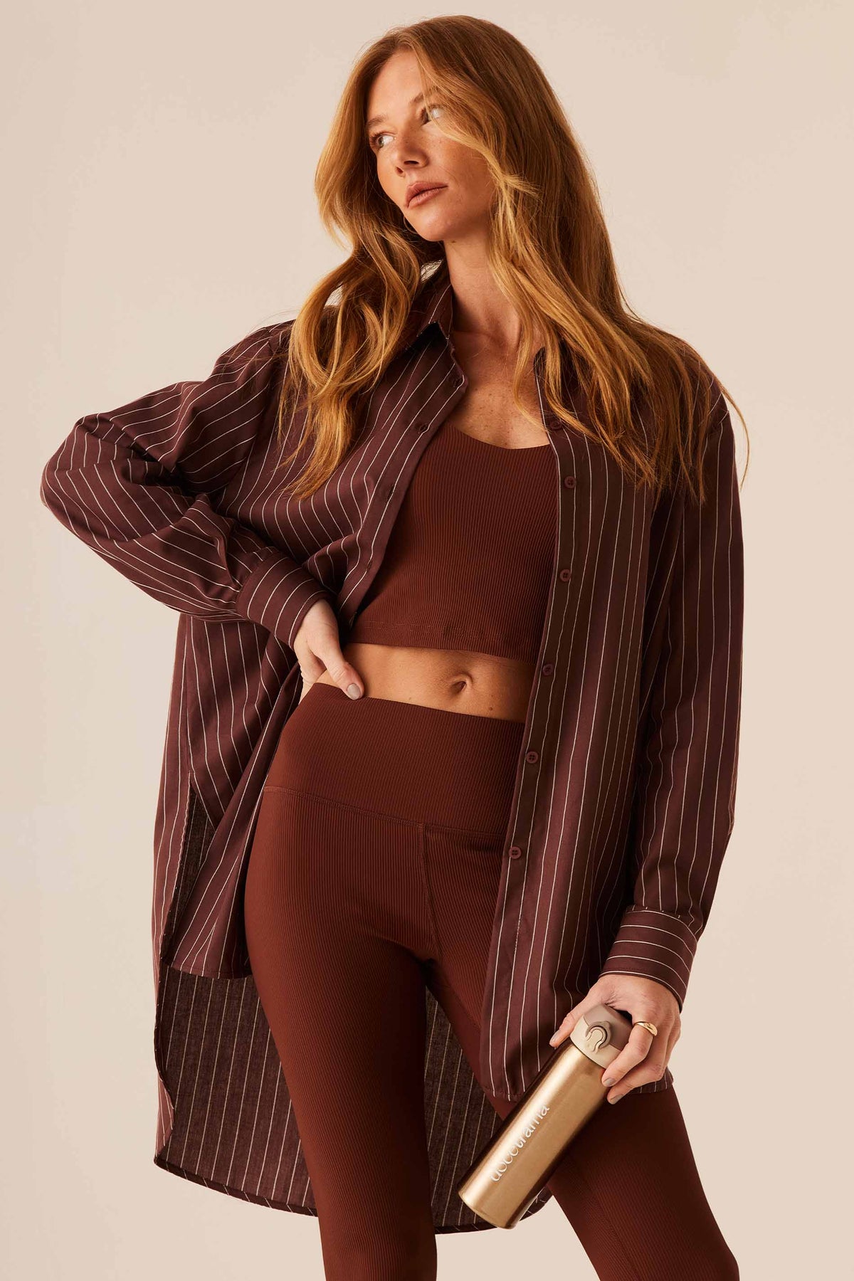 Camisa Oversized Tricoline Listrada Flow - Doce Trama