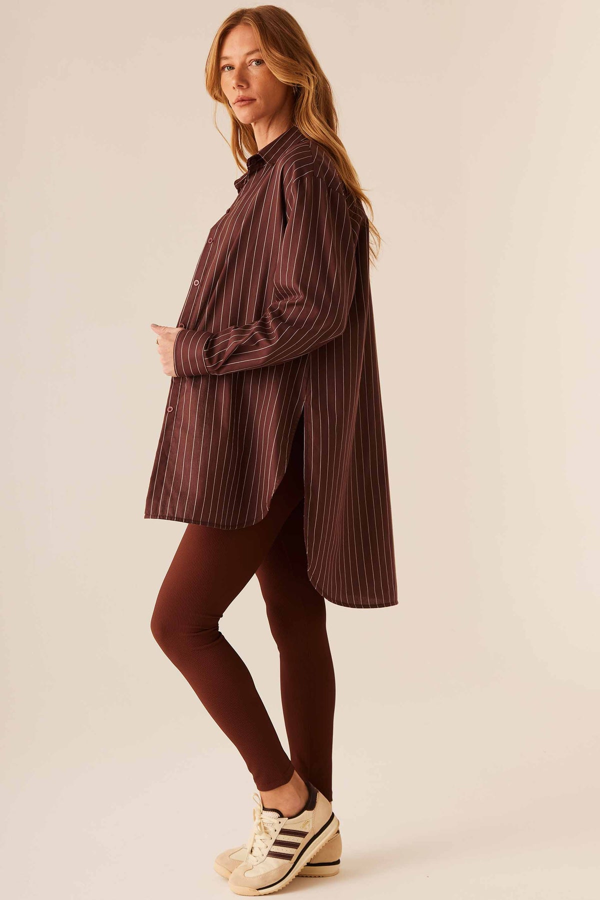 Camisa Oversized Tricoline Listrada Flow - Doce Trama