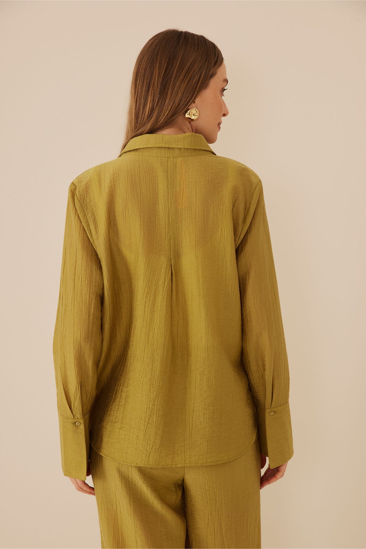 Camisa Feminina Texturizada Manga Longa Resort - Doce Trama