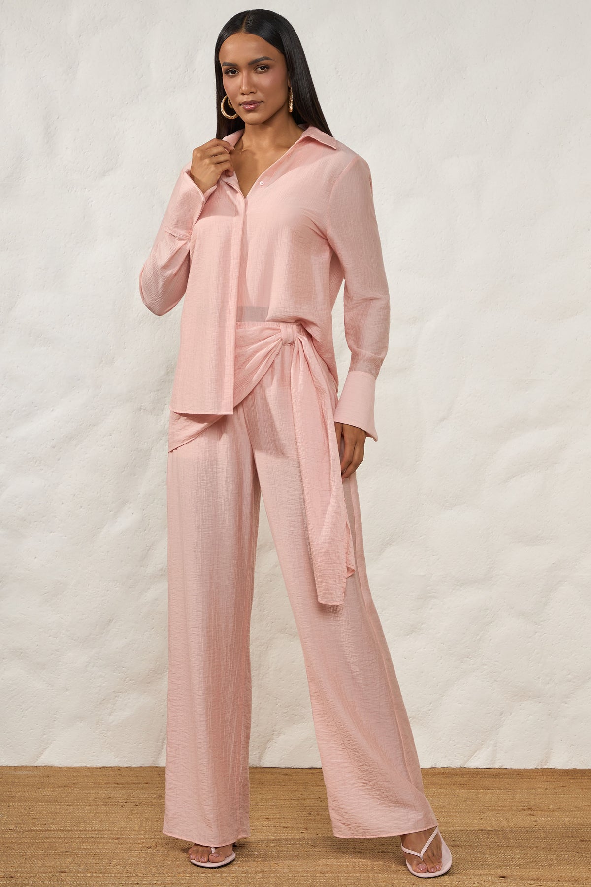 Camisa Feminina Texturizada Manga Longa Resort - Doce Trama