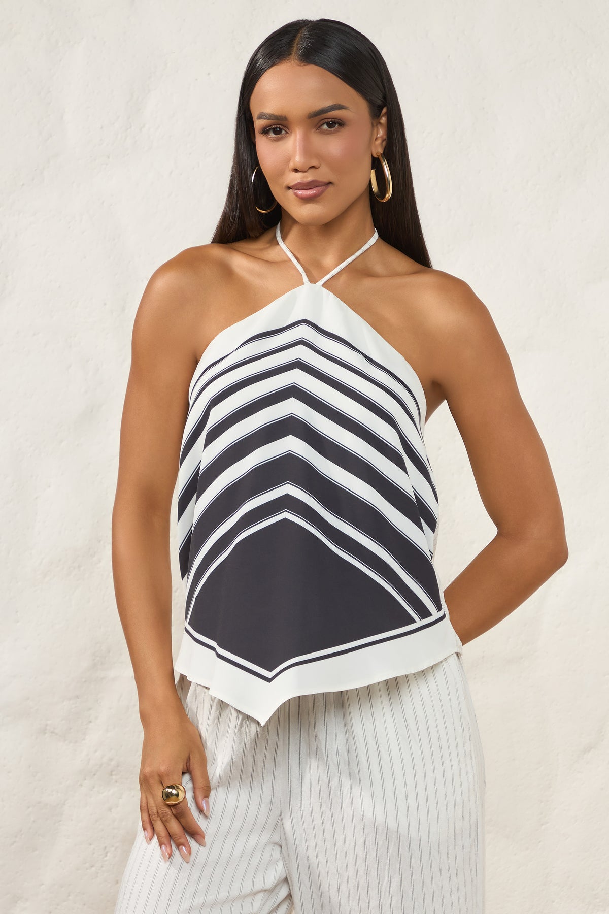 Blusa de Alça Decote Halter Assimétrica Resort - Doce Trama