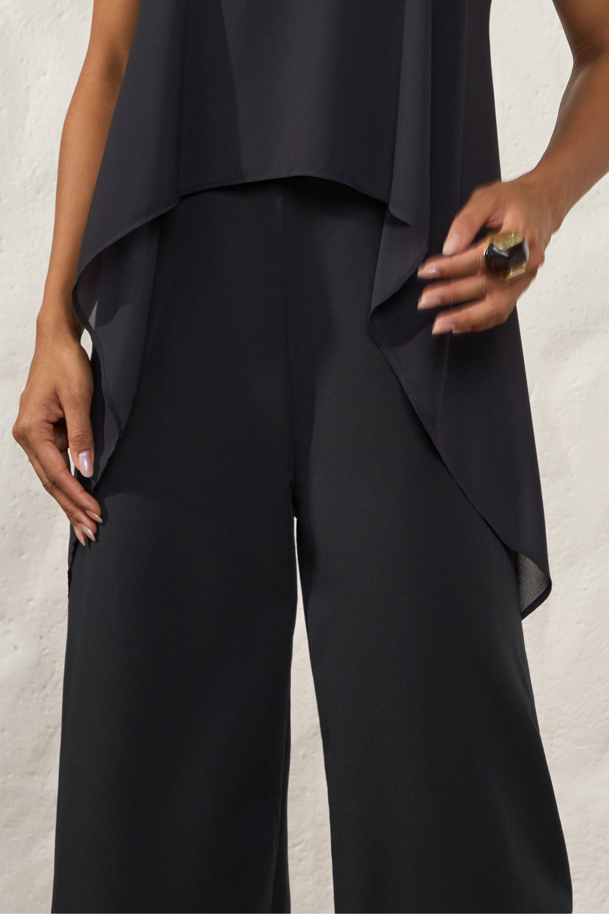 Macacão Pantalona Chiffon Sobreposição Resort - Doce Trama