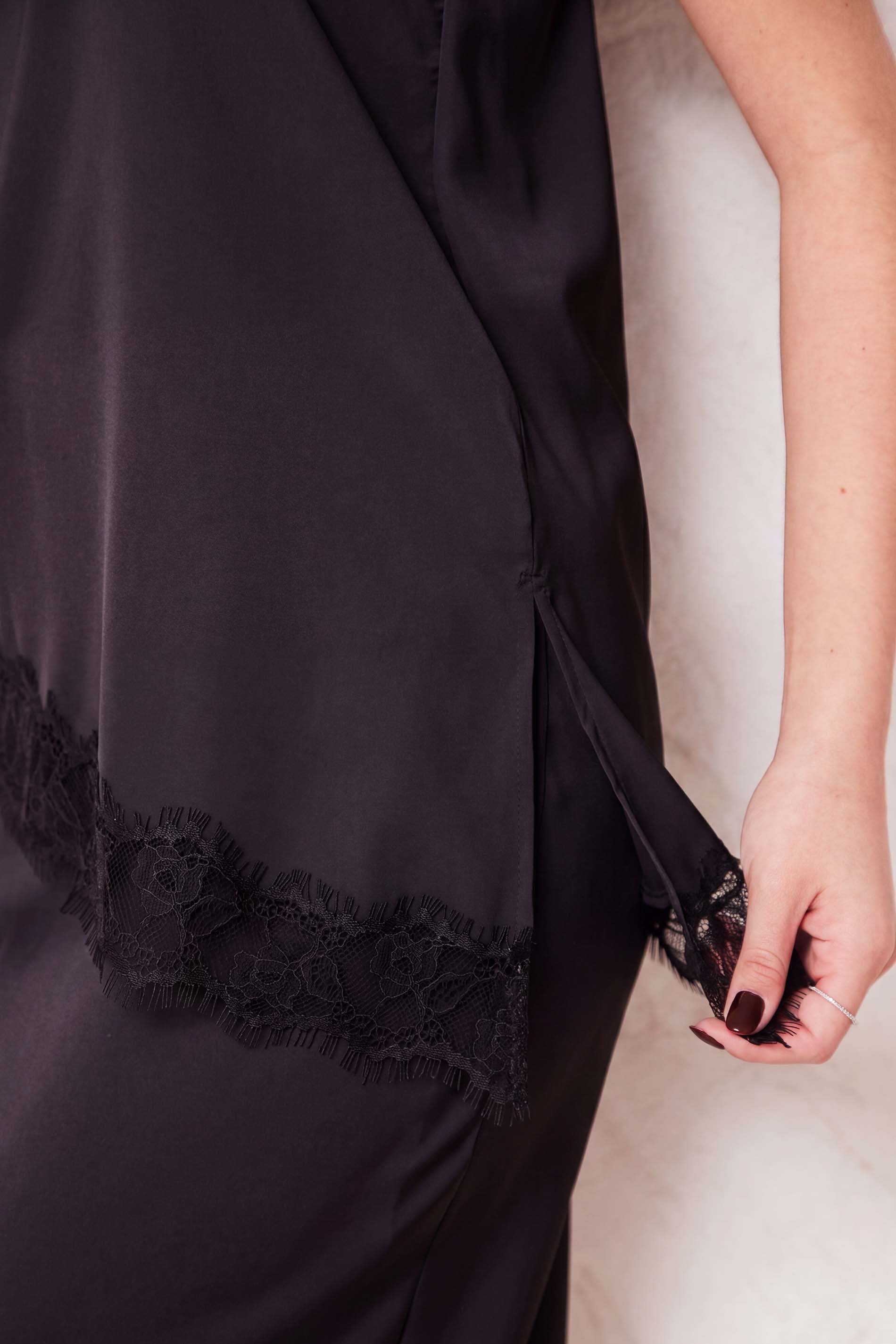 Blusa Feminina Alça em Cetim com Renda Sunset - Doce Trama
