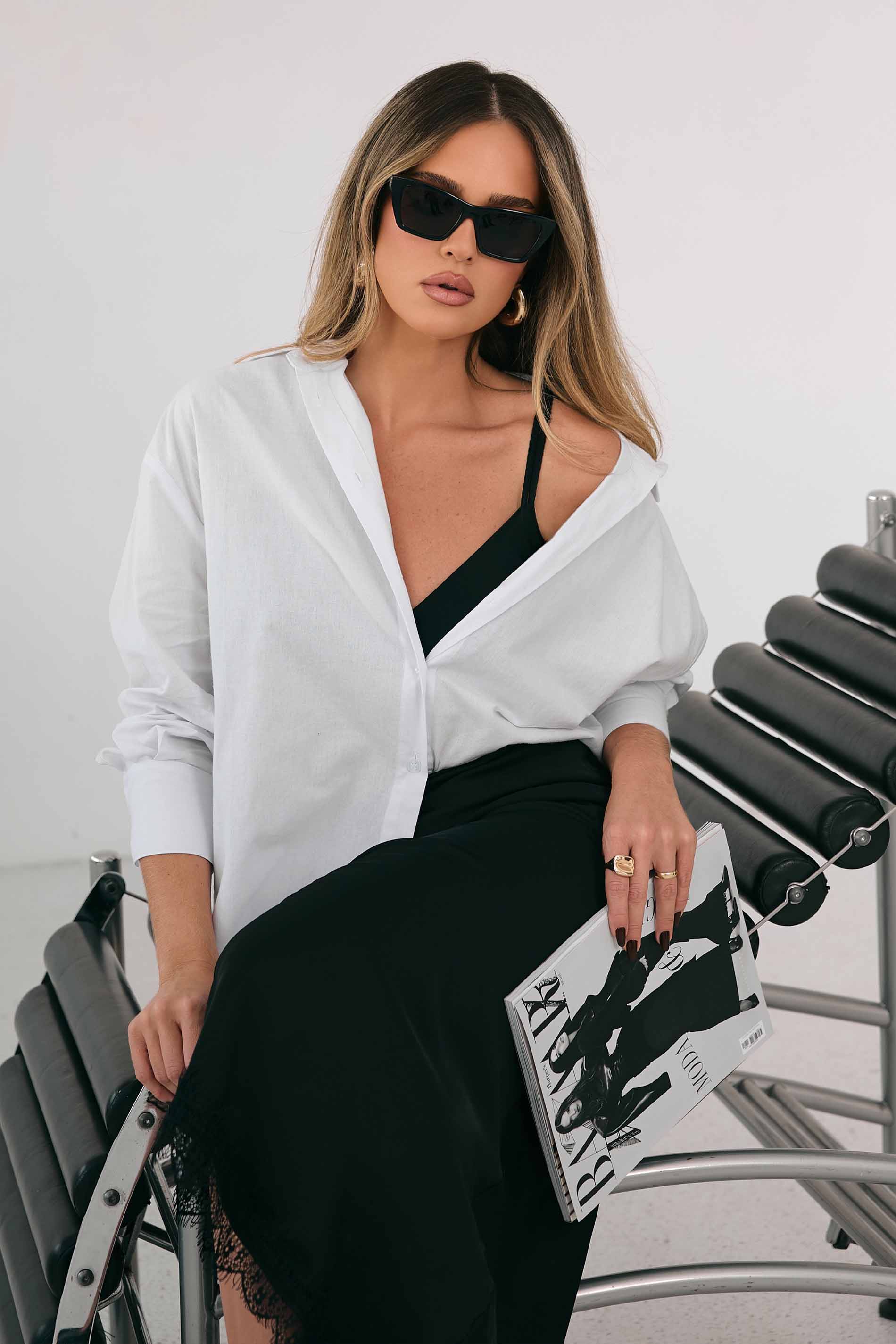 Camisa Oversized em Tricoline Sunset  - Doce Trama
