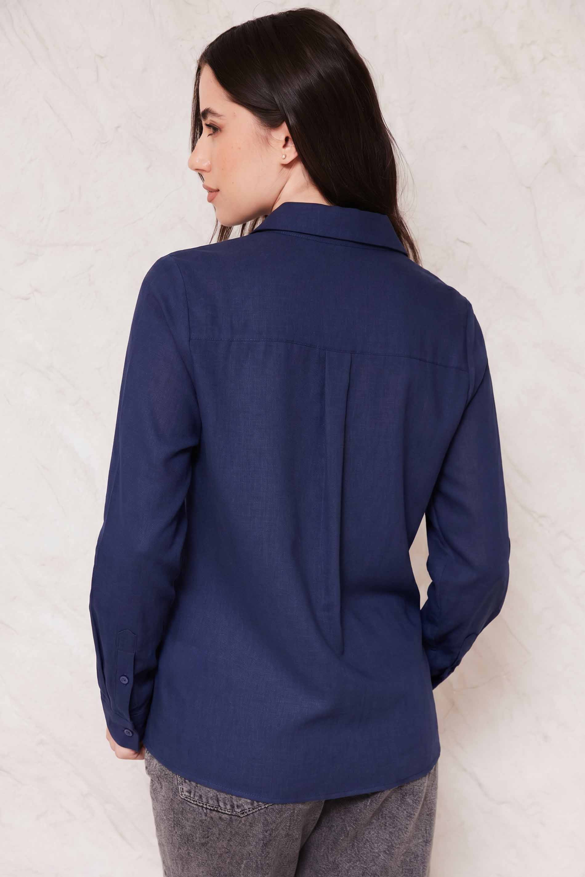 Camisa Feminina Manga Longa em Linho Sunset - Doce Trama