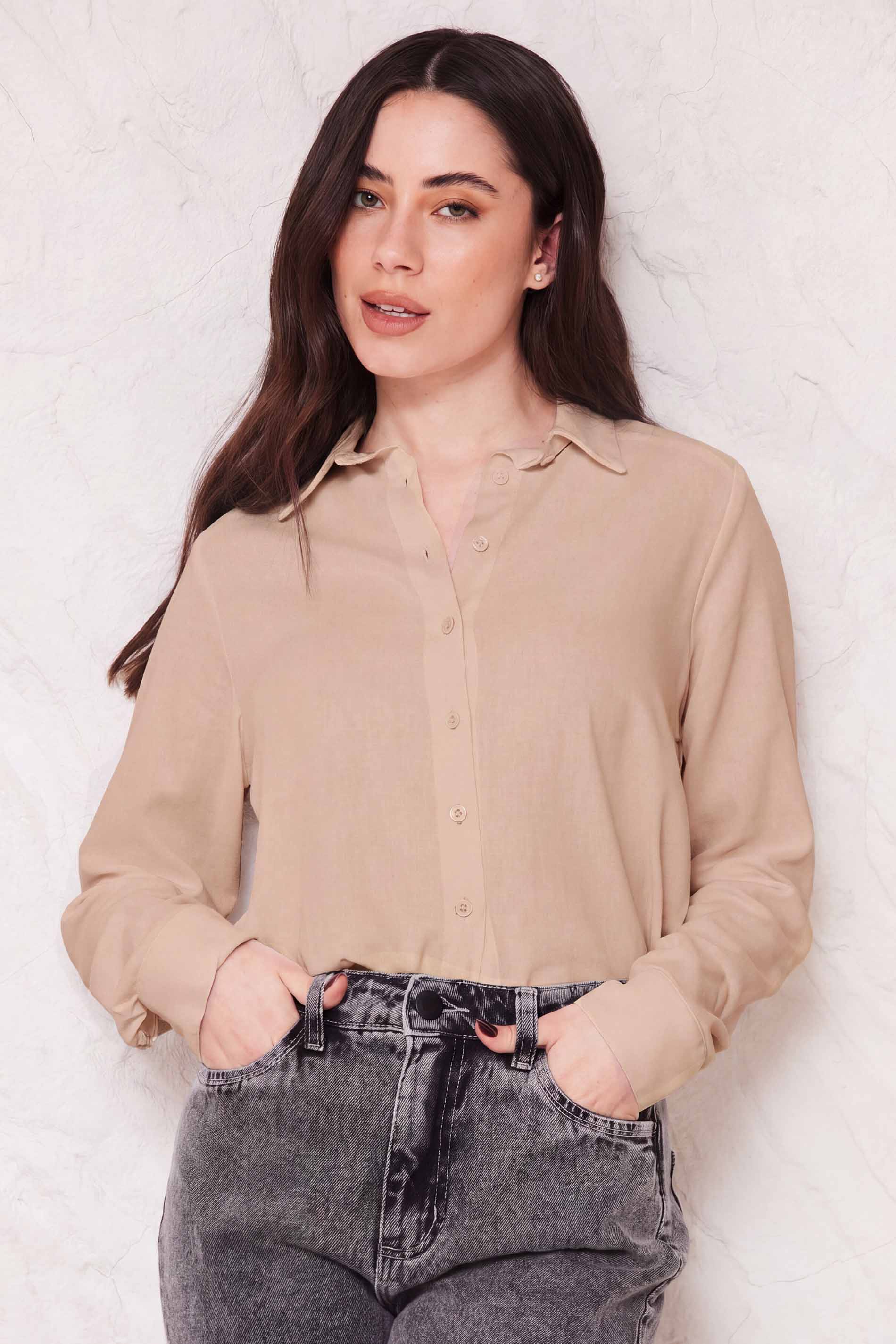 Camisa Feminina Manga Longa em Linho Sunset - Doce Trama