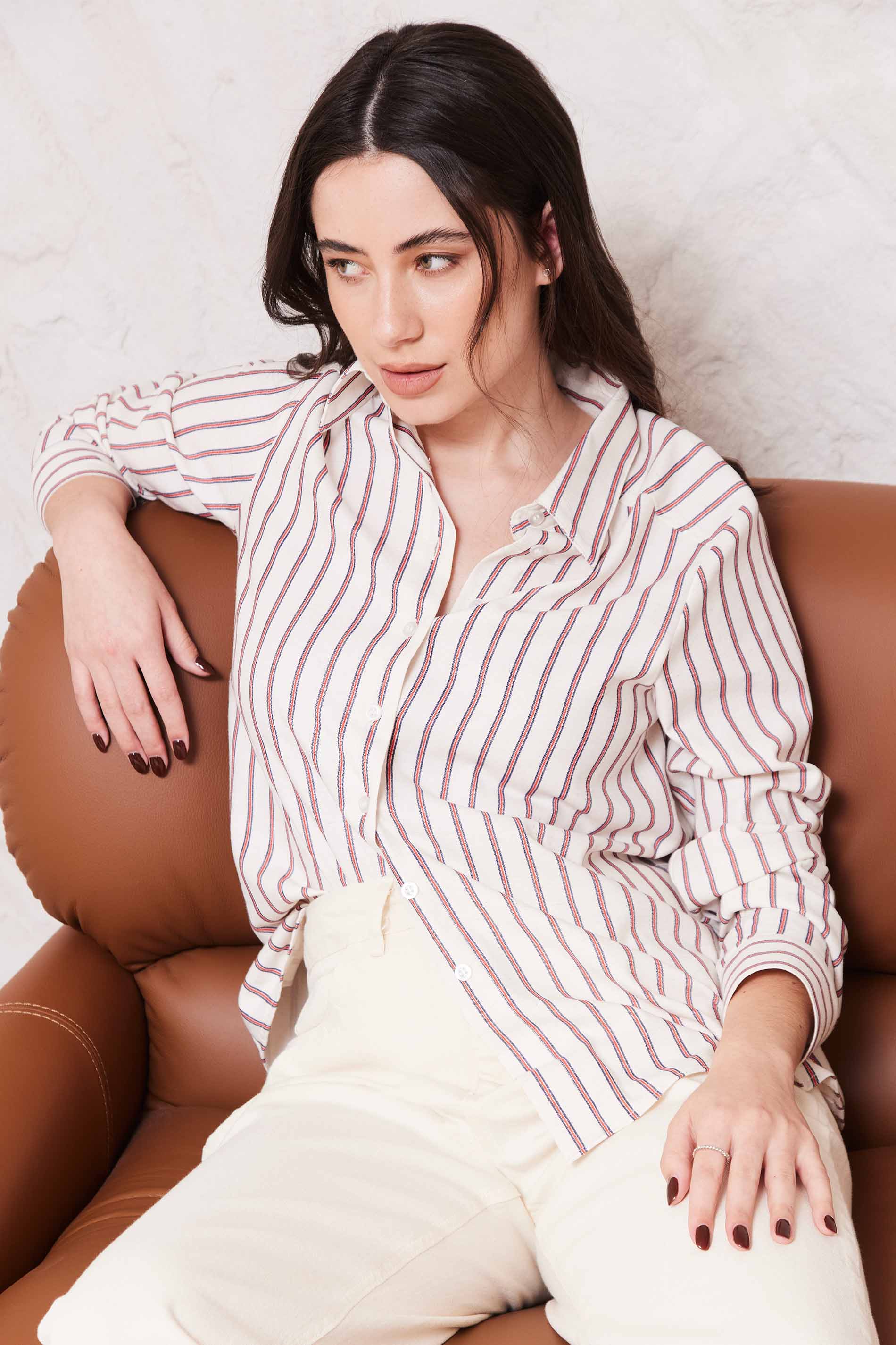 Camisa Feminina Manga Longa em Linho Sunset - Doce Trama