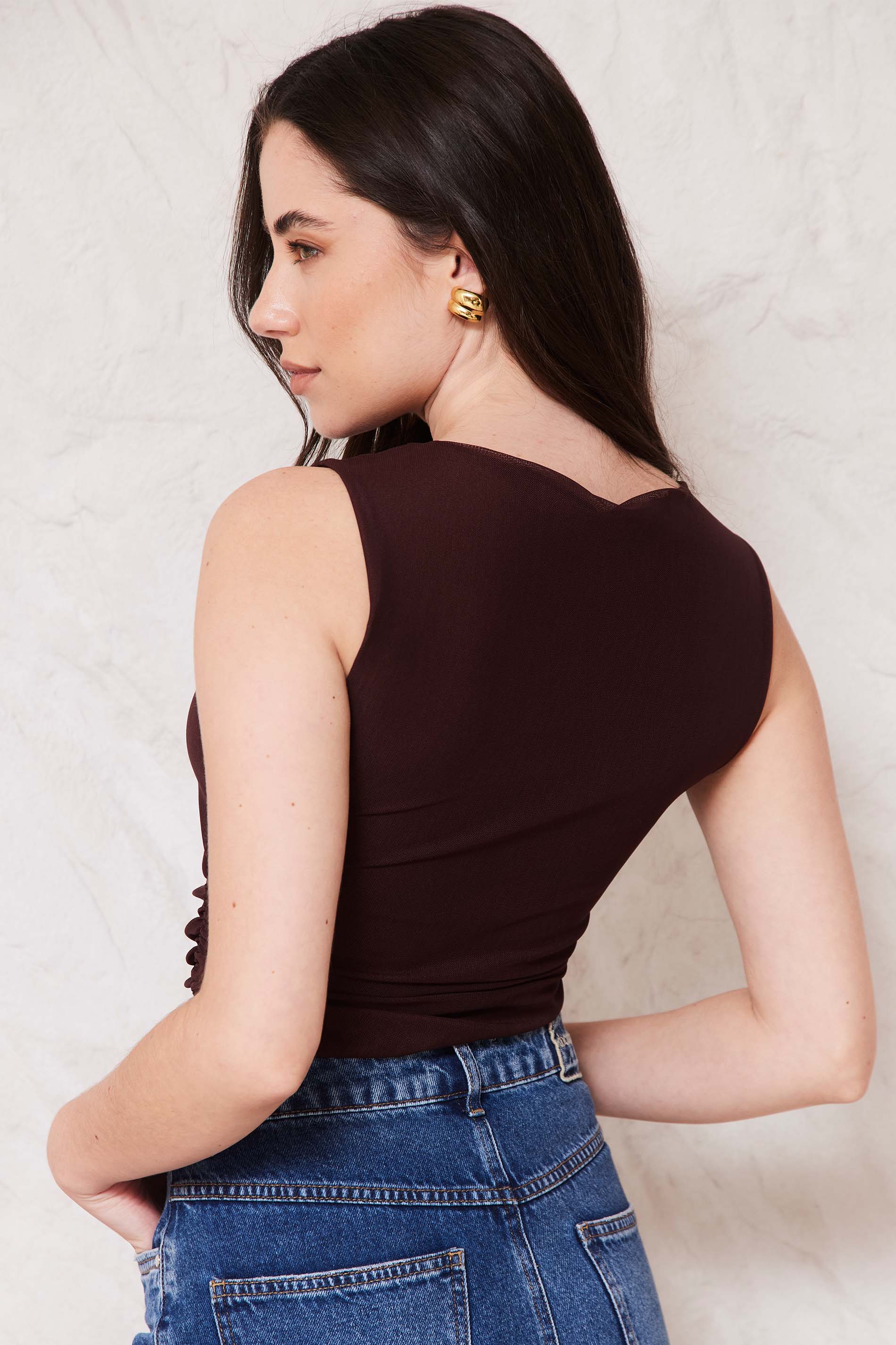 Blusa Feminina Ajustada em Tule Sunset - Doce Trama