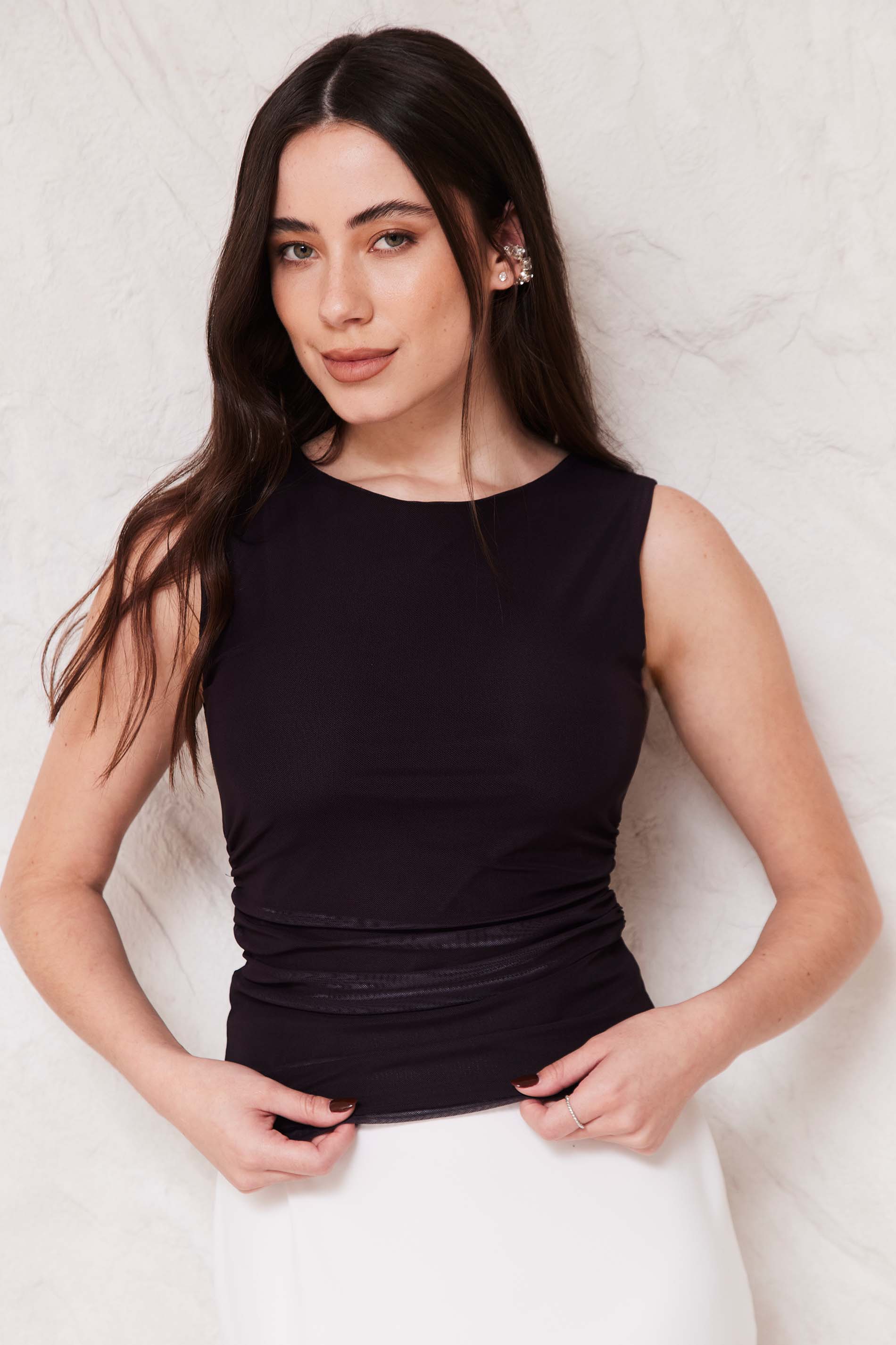 Blusa Feminina Ajustada em Tule Sunset - Doce Trama