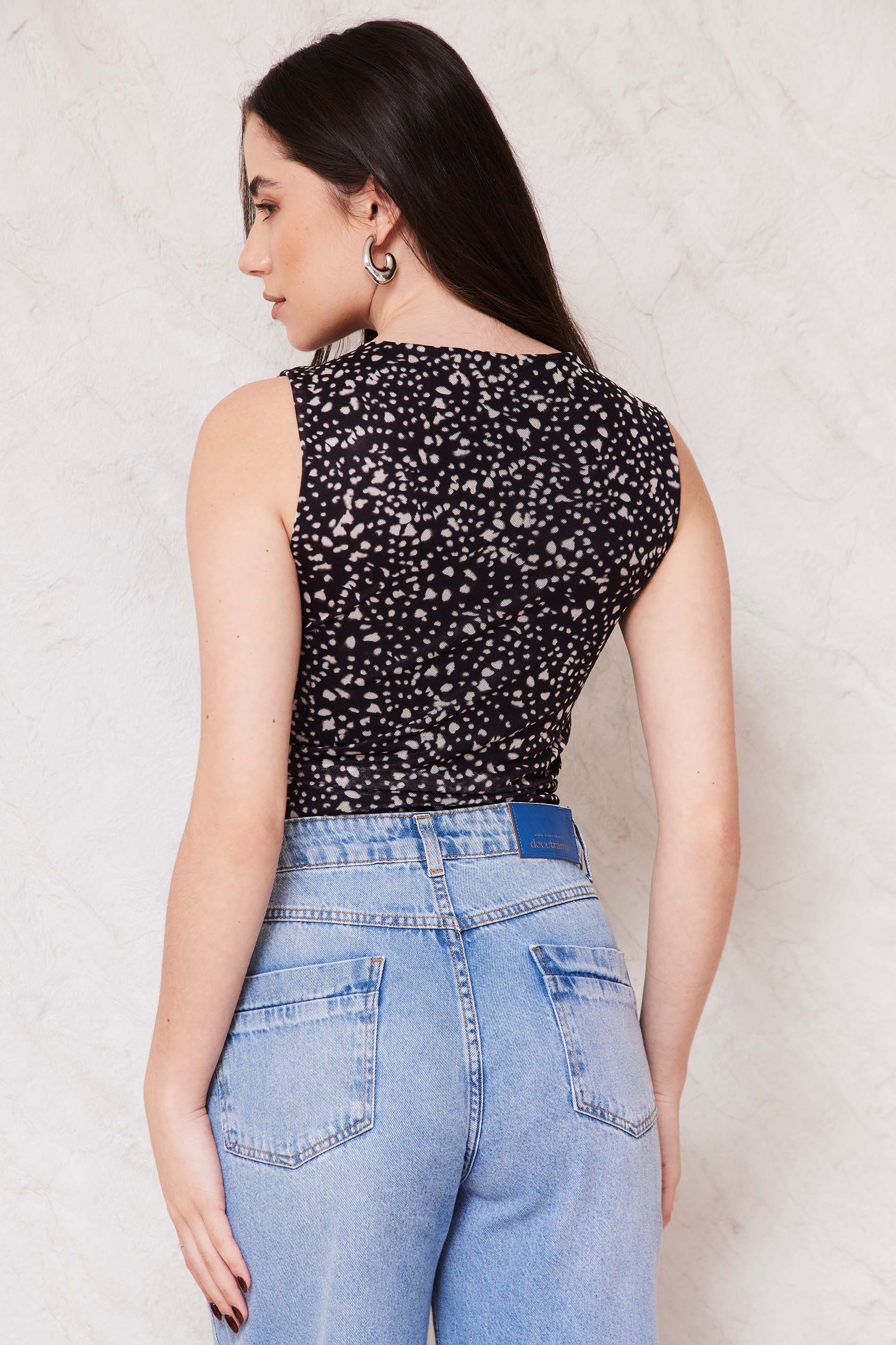 Blusa Feminina Ajustada em Tule Sunset - Doce Trama