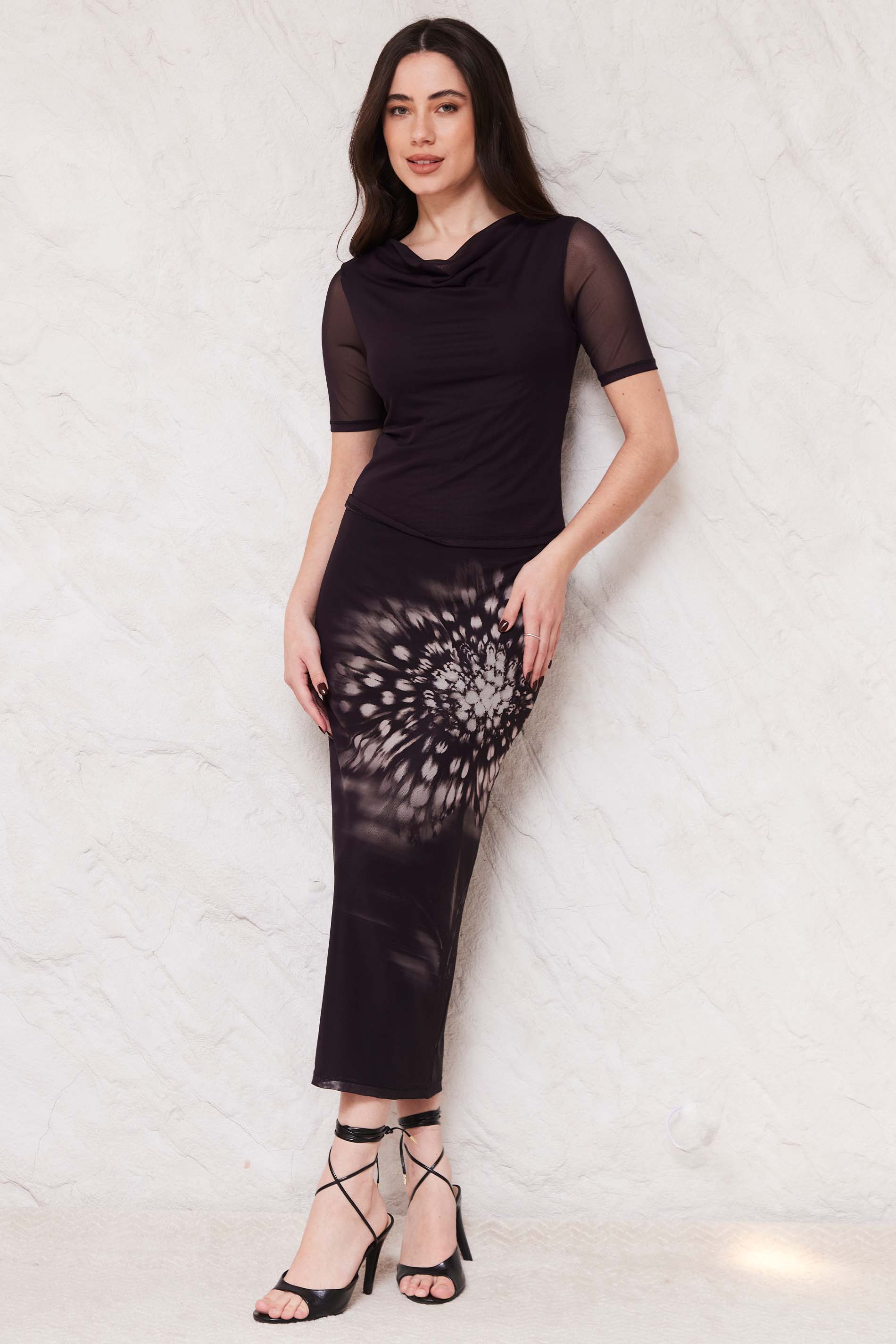 Blusa Feminina Manga Curta Degagê Sunset- Doce Trama