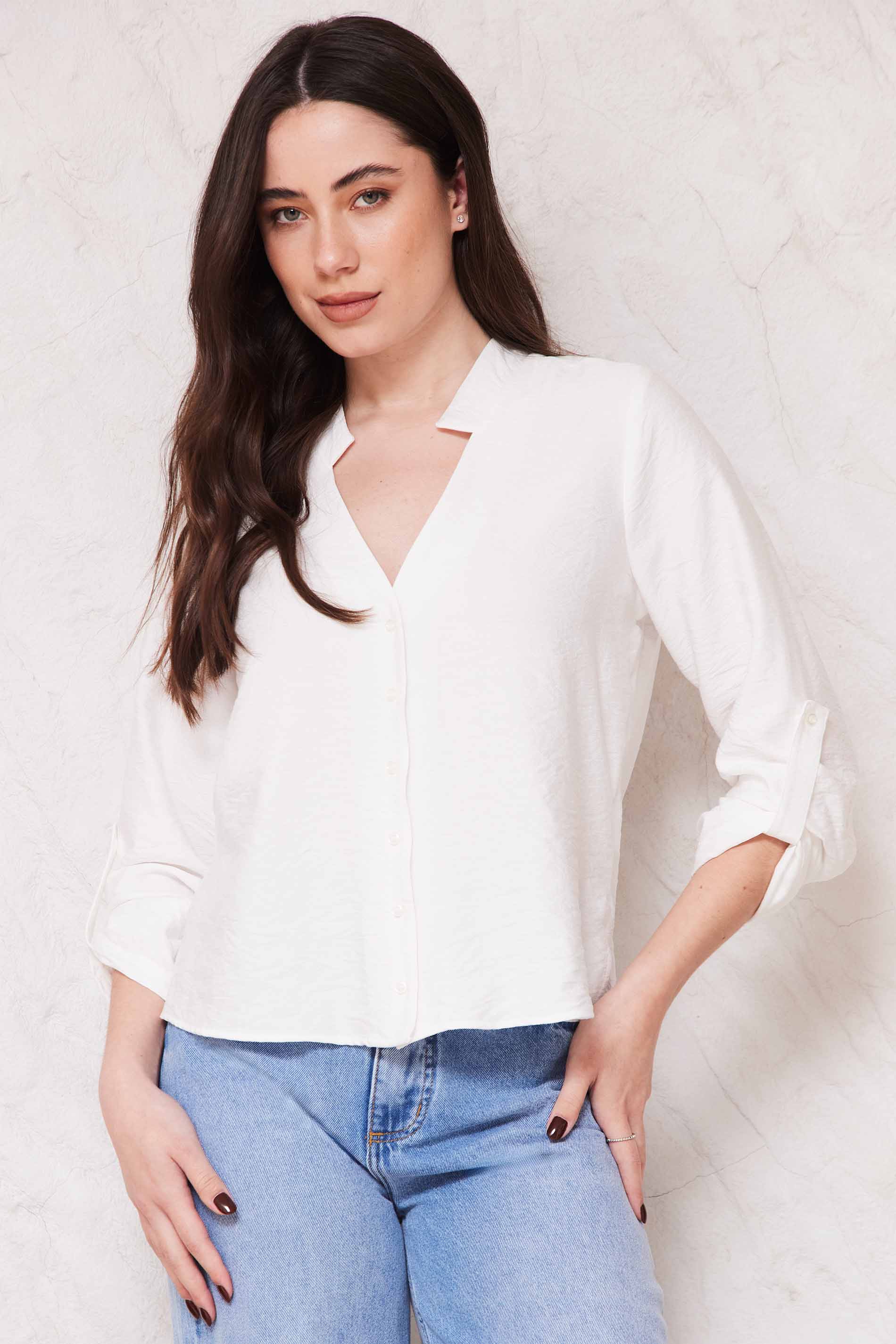 Camisa Feminina Reta Creponada Martingale Sunset- Doce Trama