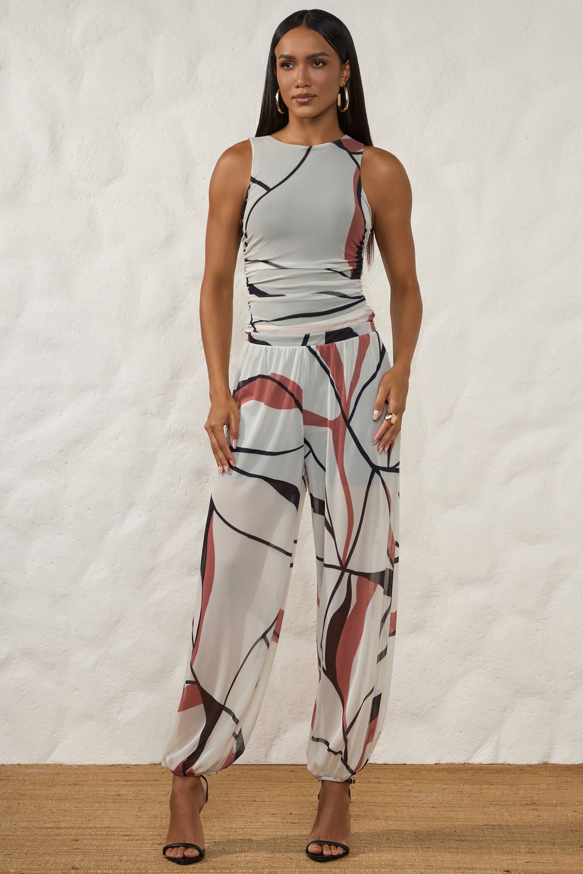 Blusa Feminina Justa em Tule Estampado Resort - Doce Trama