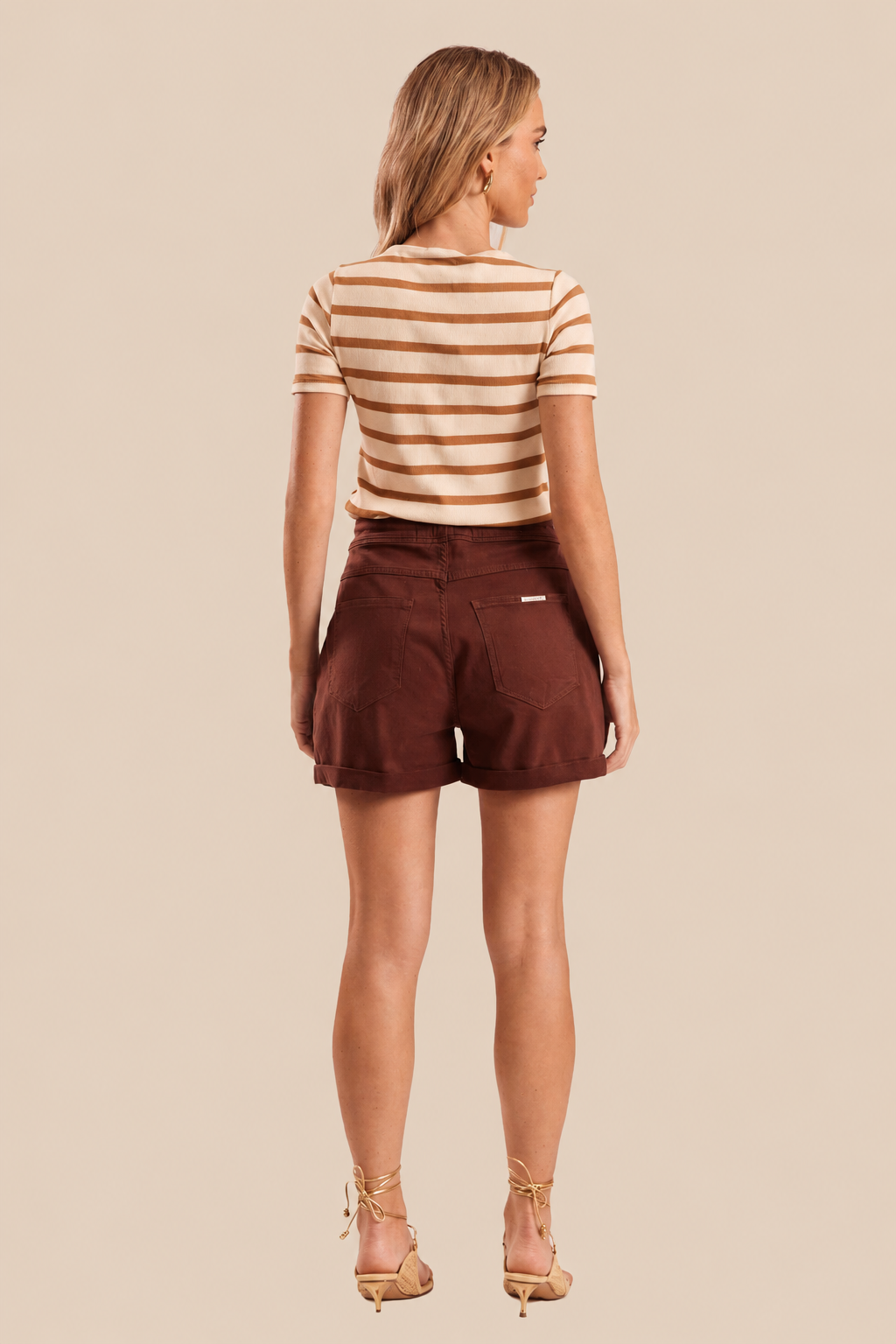 Blusa Manga Curta Canelada Listrada Miragem - Doce Trama