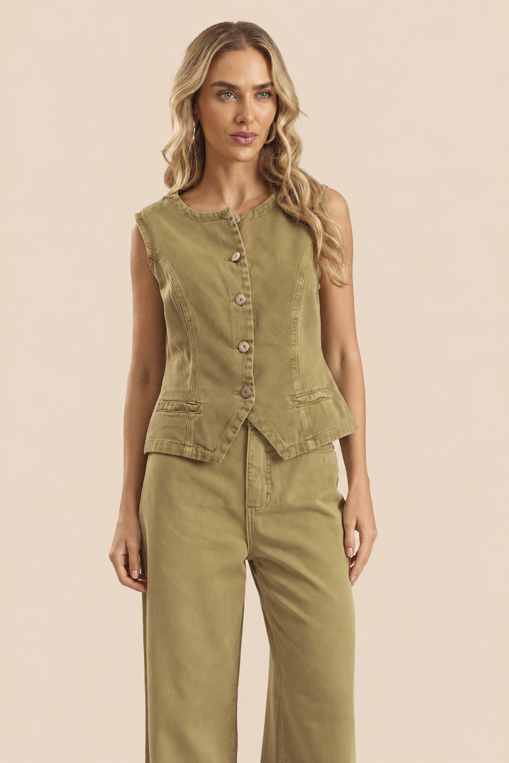 Calça Jeans Pantalona Sarja Cintura Alta Miragem- Doce Trama